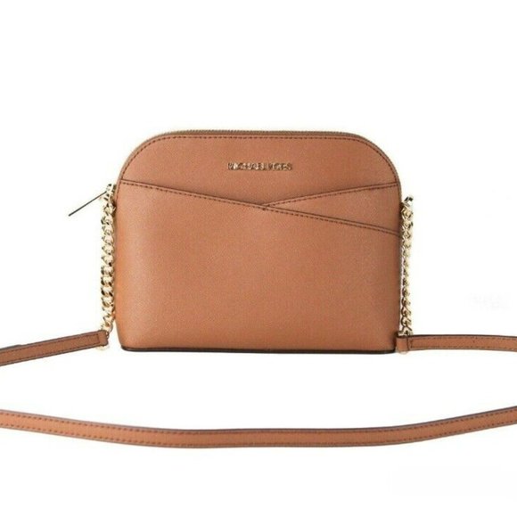 Michael Kors Jet Set Travel Medium Leather X Cross Dome Bag